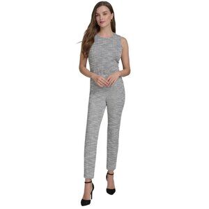 NWT Halston Womens Mid-Rise Boucle Skinny Pants HI475A4G Black / Cream XL